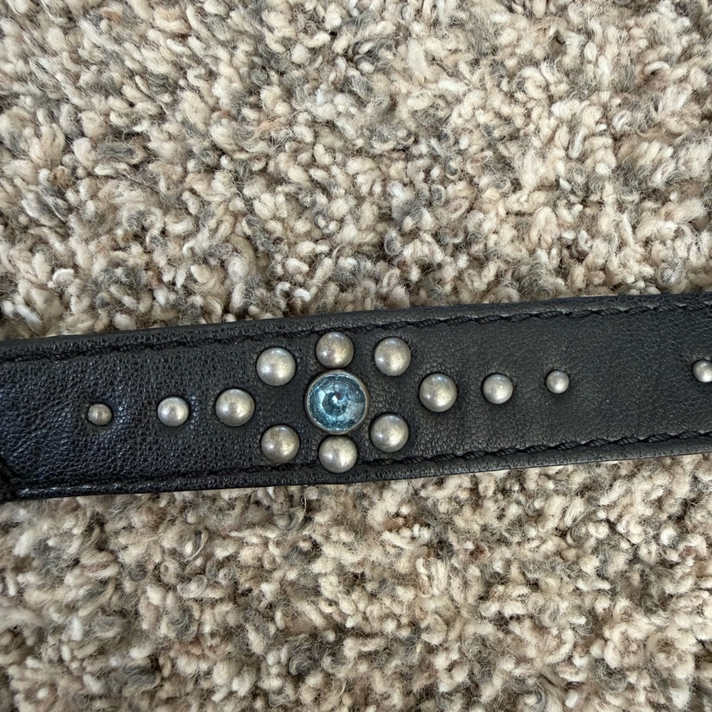 Free People Black Leather Crossbody Waist Bag with Studded Strap - Picture 2 of 5